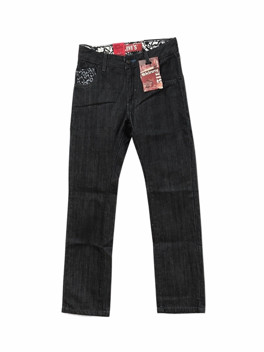 NWT Levi’s 511 Boys 14 Reg 27x27 Skinny Jeans Dark Wash Rare Waist Print Slim